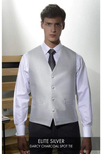 Heirloom Elite Mens Silver Luxury 100% Wool Tweed Waistcoat - 34R - WAISTCOATS