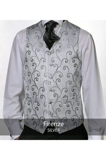 Heirloom Firenze Mens Silver Luxury 100% Wool Tweed Waistcoat - WAISTCOATS