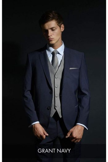 Heirloom Grant Mens Navy Luxury 100% Wool Tweed Waistcoat - 34R - WAISTCOATS