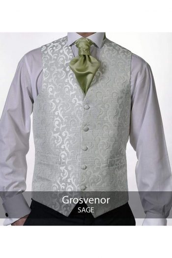 Heirloom Grosvenor Mens Sage Luxury 100% Wool Tweed Waistcoat - 34R - WAISTCOATS