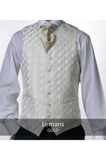Heirloom Lemans Mens Gold Luxury 100% Wool Tweed Waistcoat - 34R - WAISTCOATS