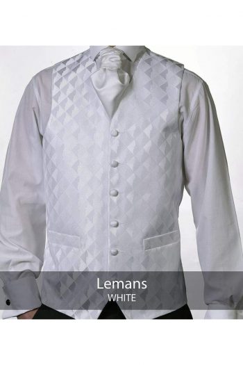 Heirloom Lemans Mens White Luxury 100% Wool Tweed Waistcoat - WAISTCOATS
