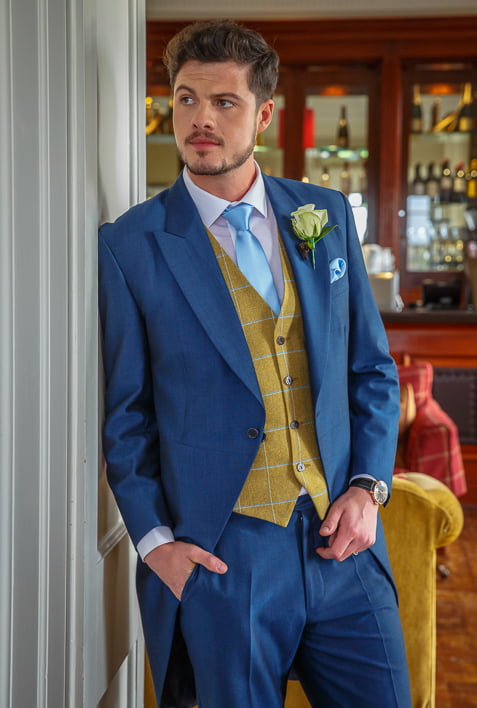 Suave Royal Blue Morning Suit - HIRE5 Menswear