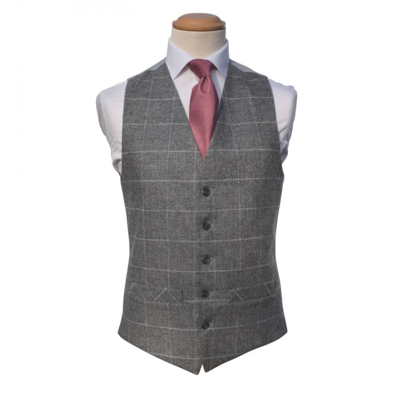 Tweed Silver Ivory Waistcoat – HIRE ONLY - HIRE5 Menswear