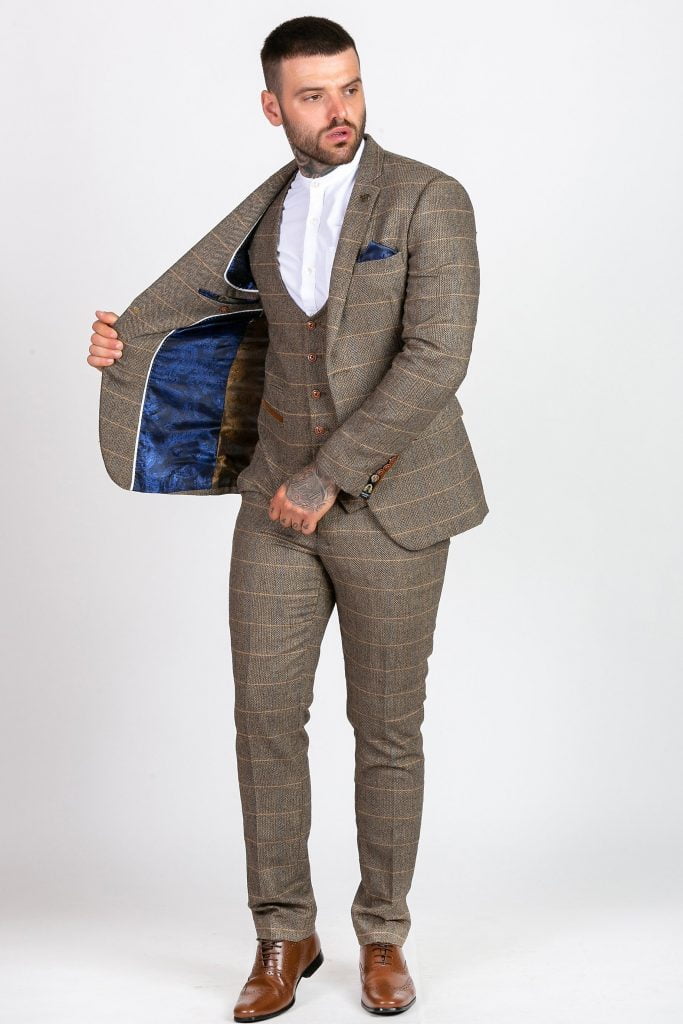 Brown Tweed Wedding Suit HIRE5 Menswear
