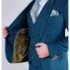 Blue Tweed Wedding Suit Slim Fit Check Dion by Marc Darcy - 36R / 30R - Suit & Tailoring