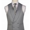 Dove Grey Pure Wool Double Breasted Waistcoat