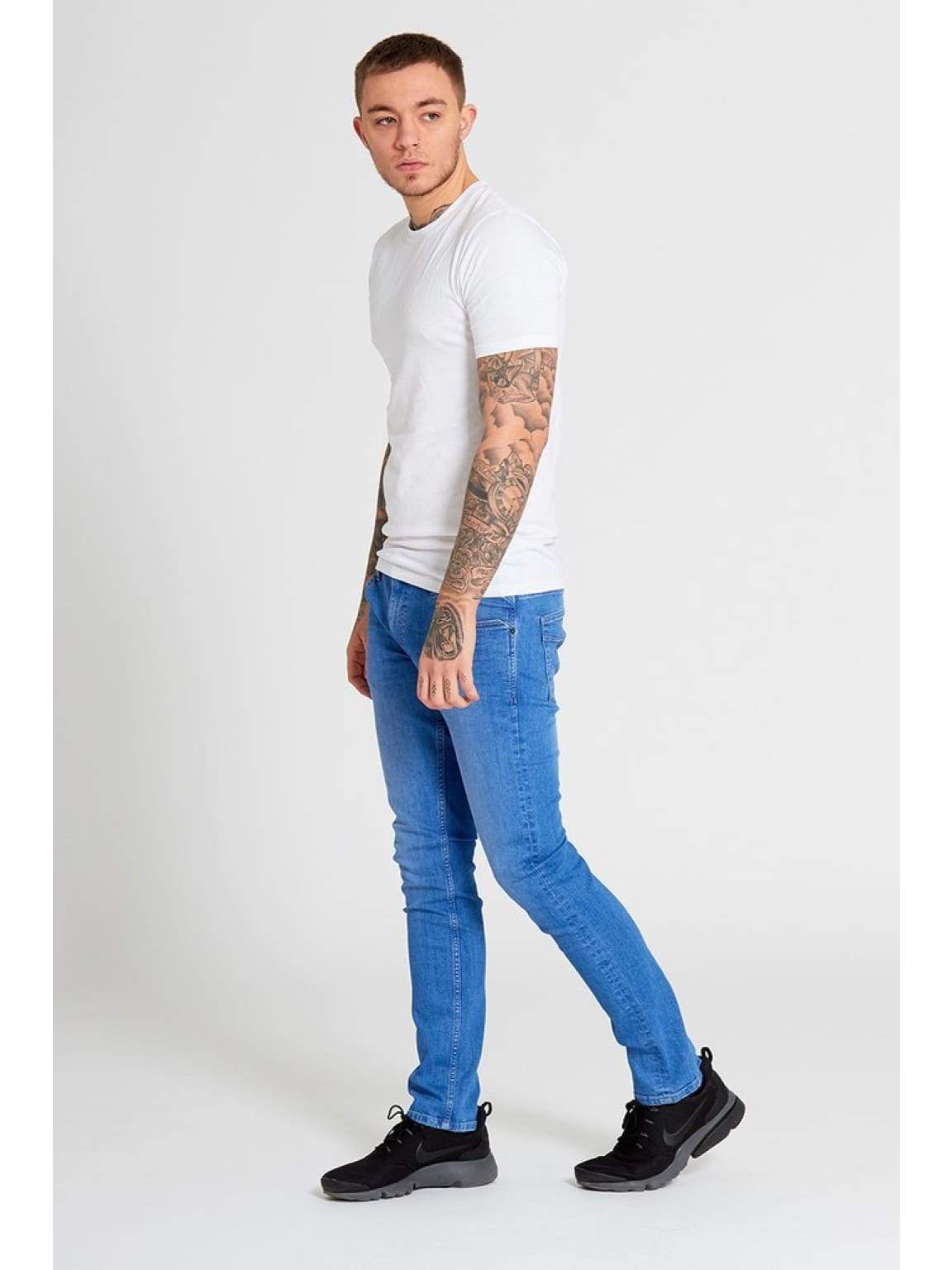 GAMMA Slim Fit Jeans In Intense Blue Wash - HIRE5 Menswear