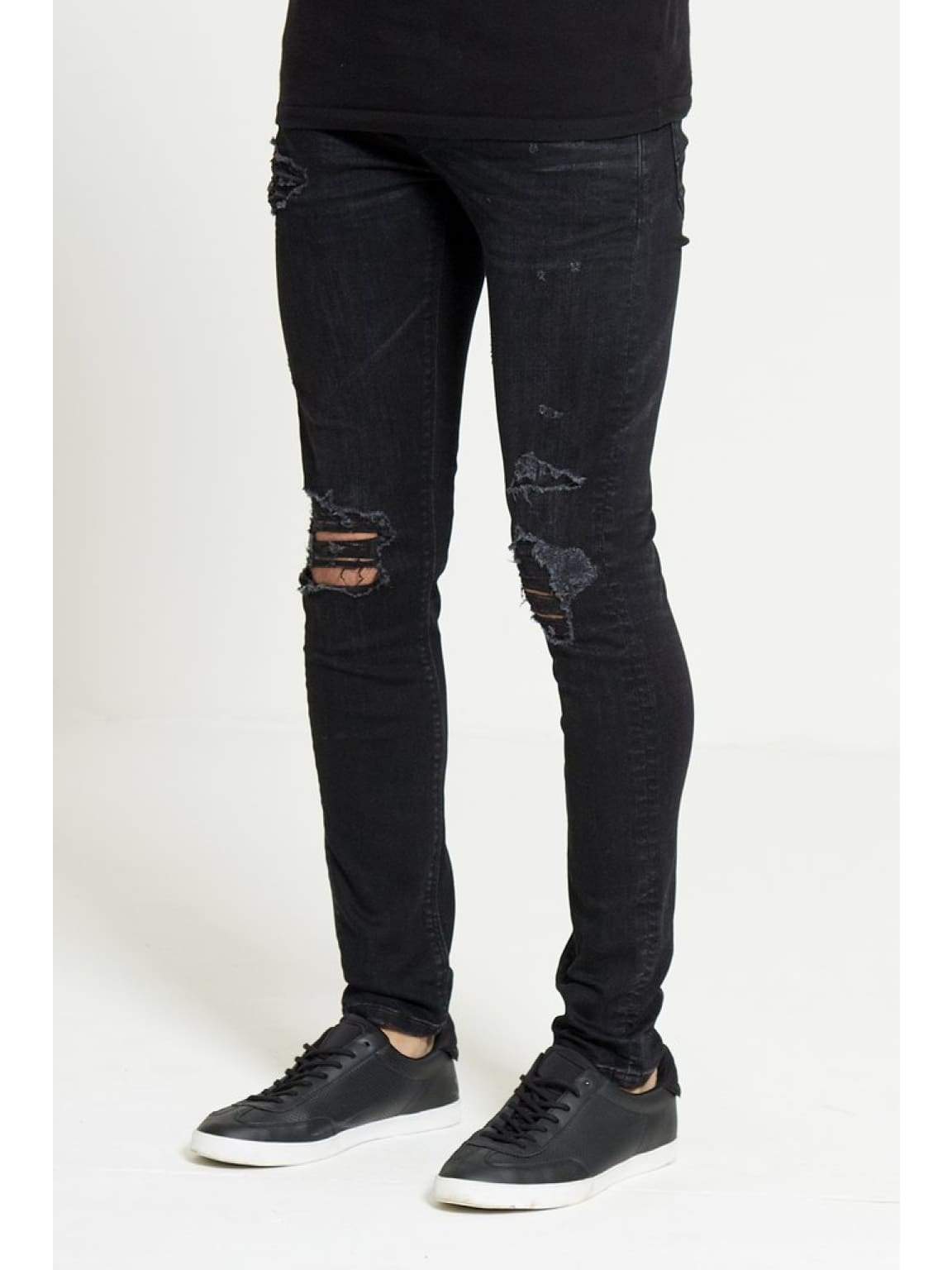 HAVOC Super Skinny Jeans In True Black - HIRE5 Menswear