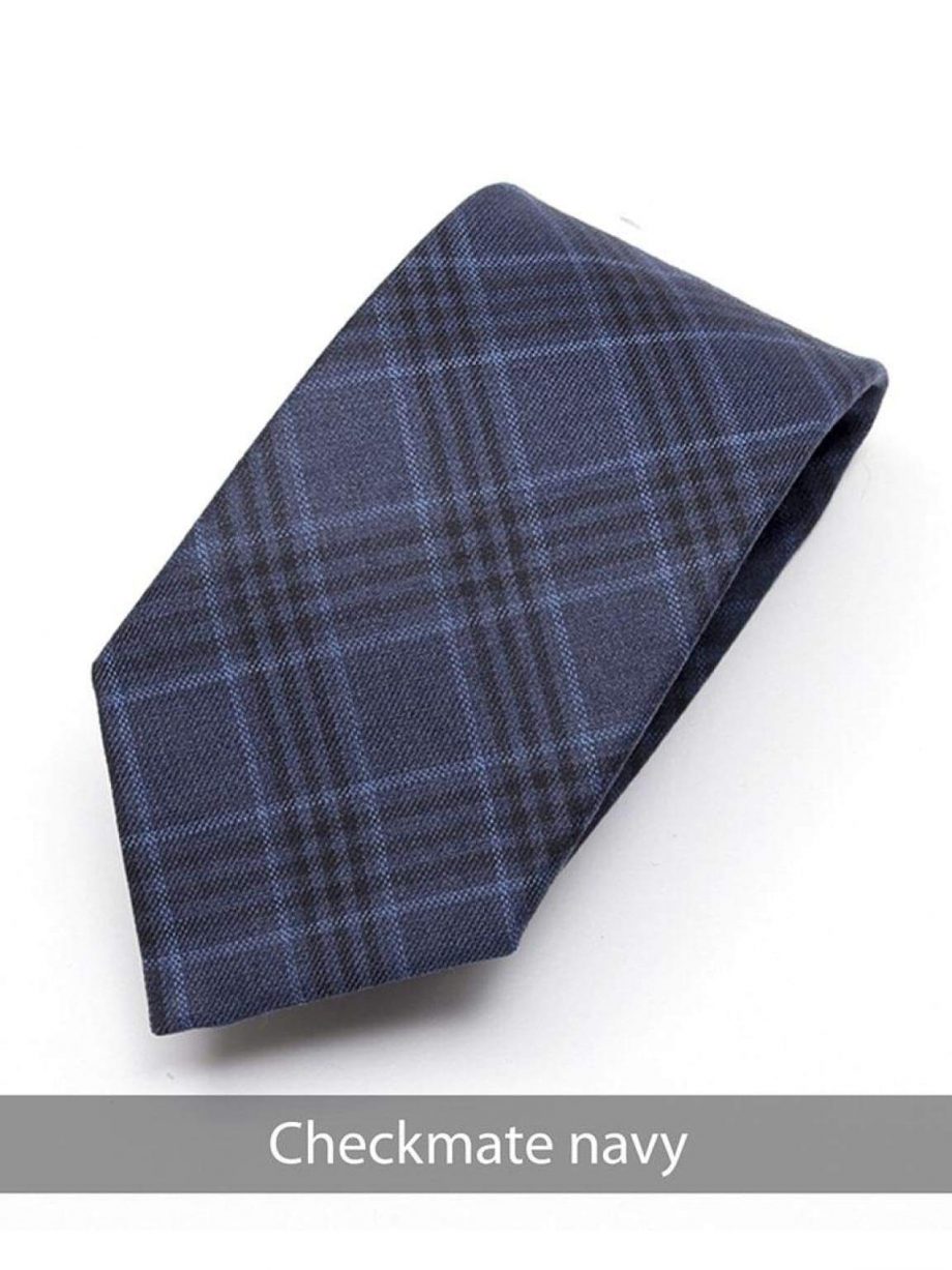 Heirloom Checkmate Mens Navy Check Tie - Accessories