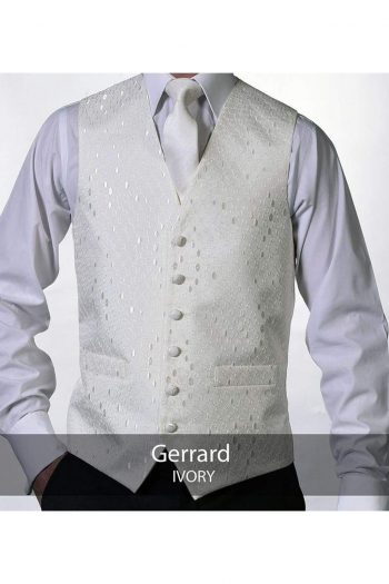 Heirloom Gerrard Mens Ivory Luxury 100% Wool Tweed Waistcoat - 34R - WAISTCOATS