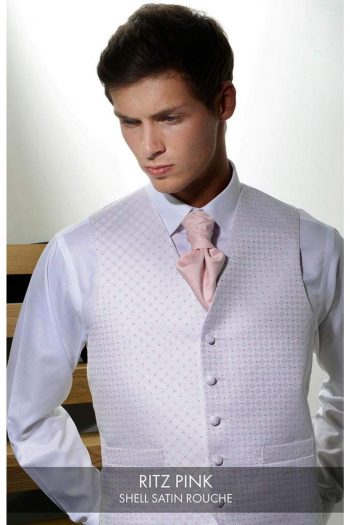 Heirloom Ritz Mens Pink Luxury 100% Wool Tweed Waistcoat - 34R - WAISTCOATS