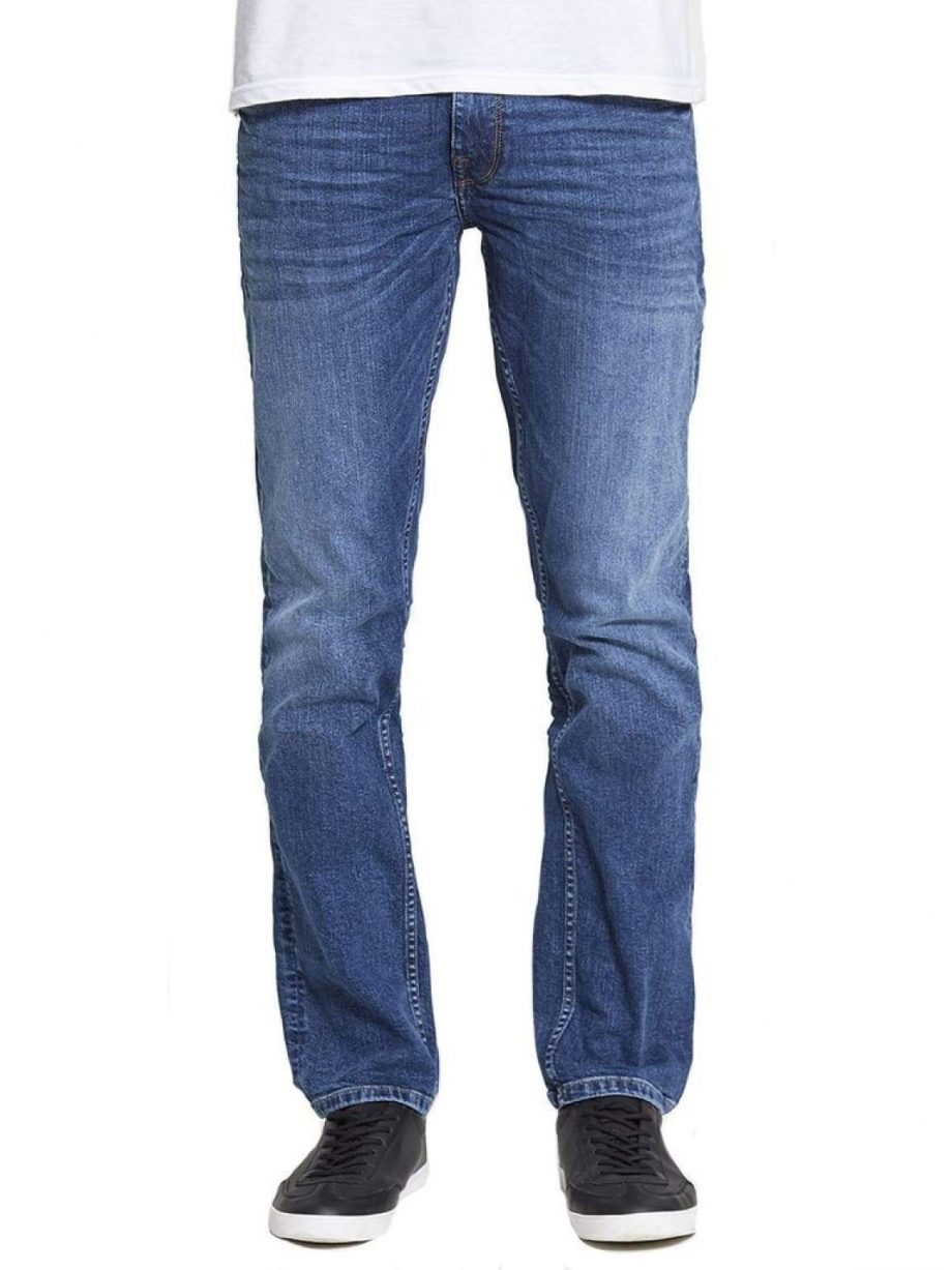Hunter Straight Stretch Jeans In Mid Wash - Jeans
