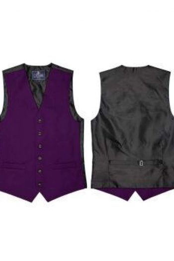 L A Smith Purple Plain Country Waistcoat - S - Suit & Tailoring