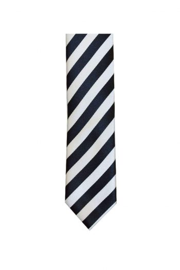 LA Smith Black And White Skinny Stripe Tie - Accessories