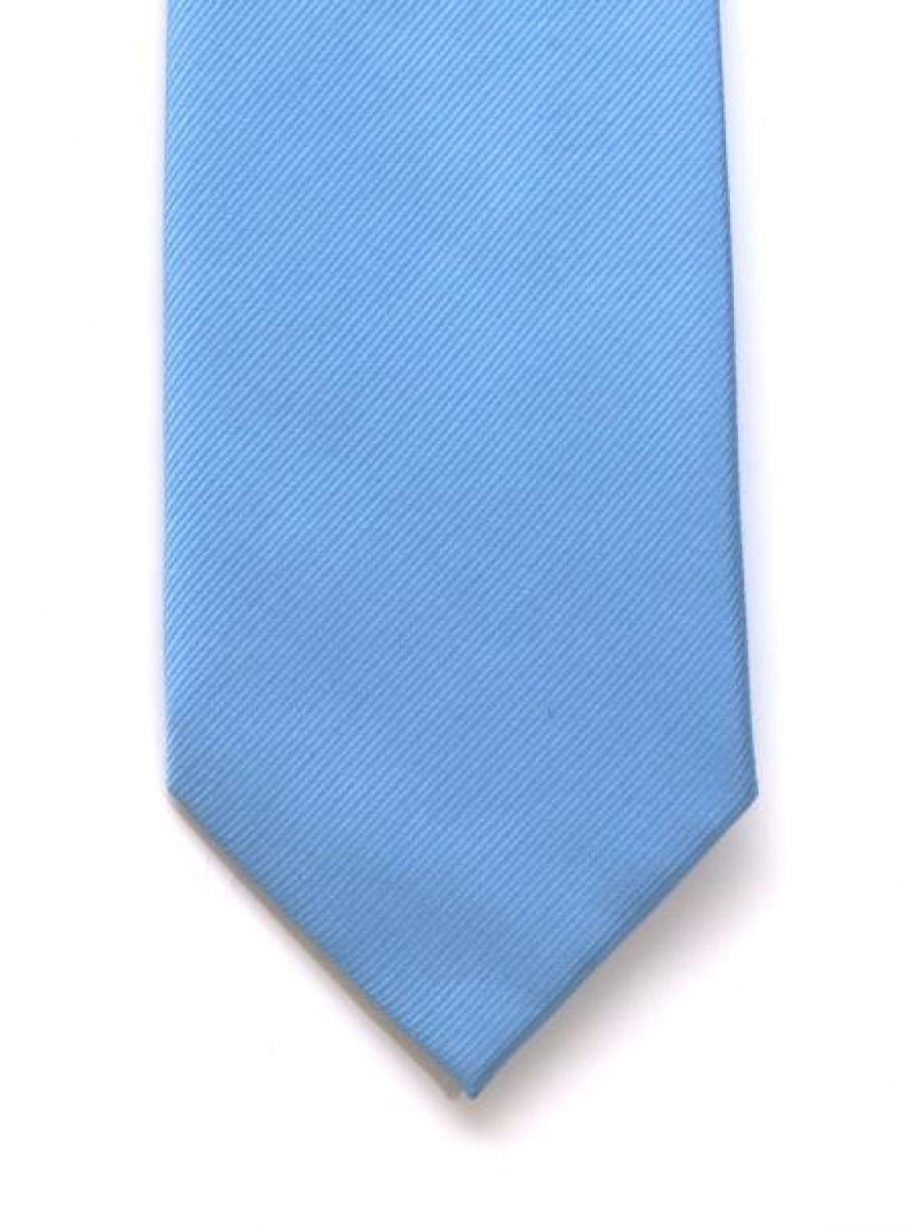 LA Smith Plain Blue Silk Tie - Accessories