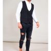 Marc Darcy Kelly Mens Black Double Breasted Waistcoat - Suit & Tailoring