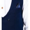 Marc Darcy Kelly Mens Blue Double Breasted Waistcoat - Suit & Tailoring