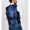 Marc Darcy Kelly Mens Blue Single Breasted Waistcoat - Suit & Tailoring