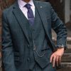 Marc Darcy Scott Blue Check Three Piece Suit - Suit & Tailoring