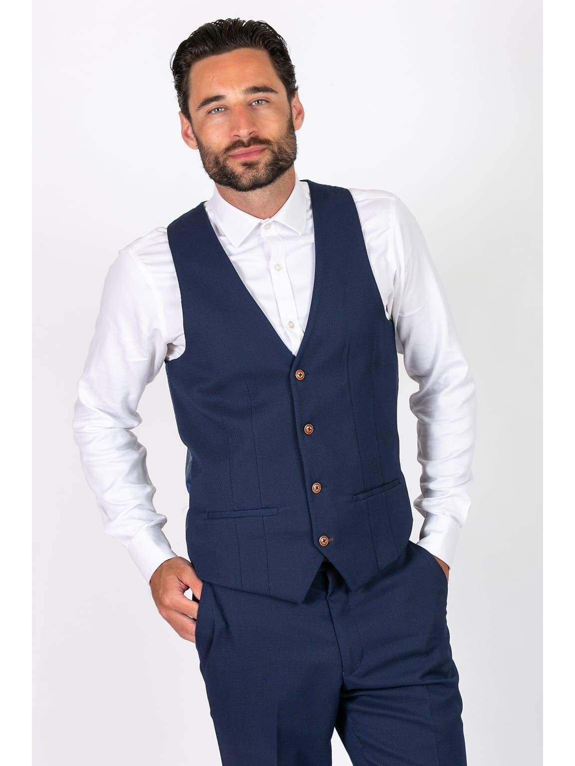 MAX - Royal Blue Single Breasted Waistcoat - 34R - Suit & Tailoring