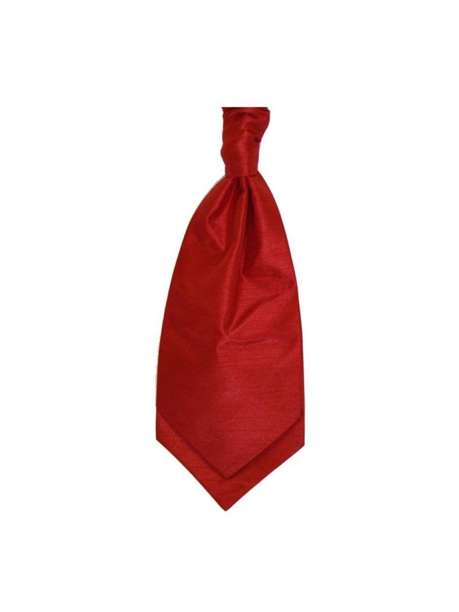 Mens LA Smith TOMATO Wedding Cravat - Adult Self Tie Cravat - Accessories